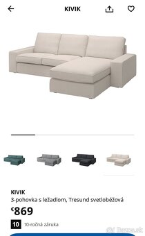 Predam IKEA Kivik trojsedacka / roh - 7