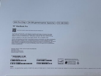 MacBook Pro 16” M4 PRO chip 24gb, 512gb - nepoužívaný - 7