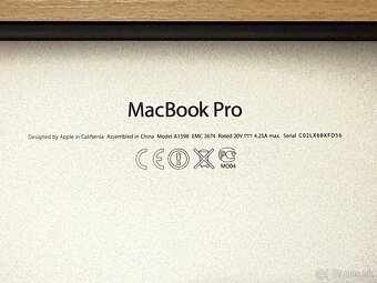MacBook Pro 15" i7-2GHz,4j/8GB/256GB, TOP STAV - 7