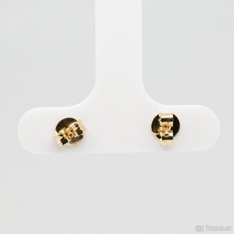 Zlaté napichovacie náušnice s FANCY diamantmi - 7