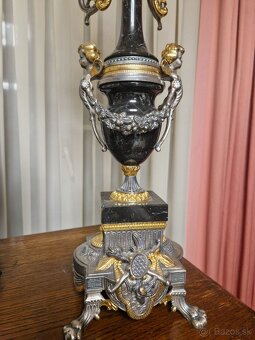 Krasne Talianske hodiny ,čierny mramor-bronz - 7