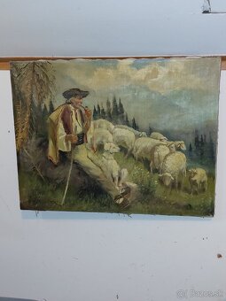 Obraz.olejomalba.bača z ovcami.K.Barčák - 7