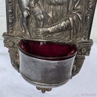 Nádherná starožitná kropenka s Pannou Marii - 7