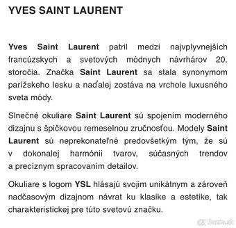 Dámske slnečné okuliare YSL - 7