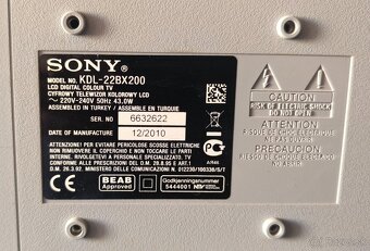 Predám Sony Bravia KDL - 22 BX 200 - 7