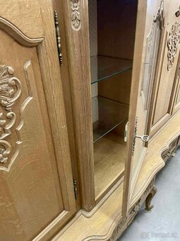 Vintage komoda, drevo, dva diely, v 148, d 248, h 40 cm - 7