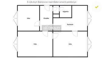 HALO reality - Predaj, trojizbový byt Bánovce nad Bebravou,  - 7