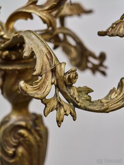 Párové bronzové svietniky z 19. storočia – elektrifikované - 7