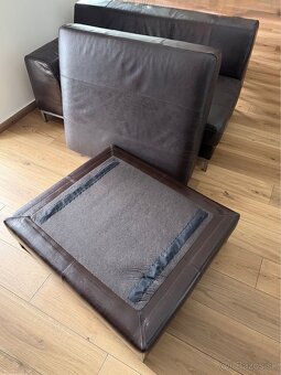 kožená sedačka s taburetkou IKEA - 7