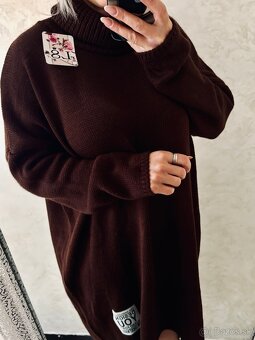 Damske oversize pleteninove šaty choco - 7