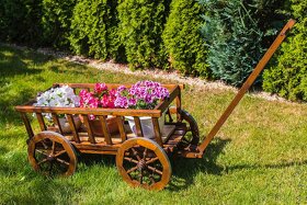 Drevený vozík - Krásne ručne robené dverené vozíky - 7
