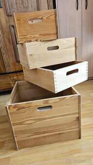 pevne drevene bednicky/boxy, 4ks - 7