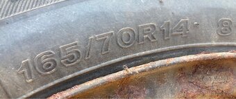 Zimná sada plechové disky+pneu 165/70 R14 - 7