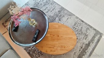 konferenčný stolík elipsa masív drevený škárovka - 7