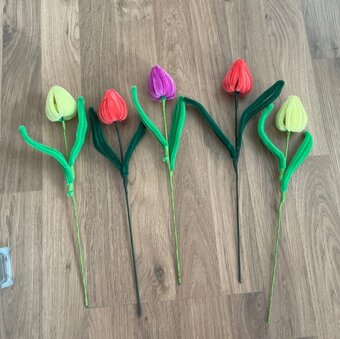 Plyšové kytice, ručne robené - 7