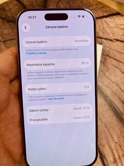 iPhone 16 pro 256 Gold batéria. 98% nádherný top stav - 7