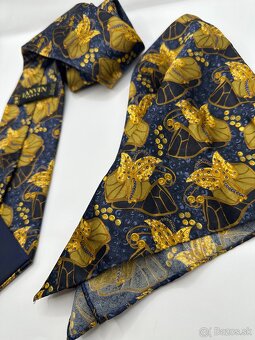 Pánska luxusná kravata so šatkou do saka LANVIN - 7