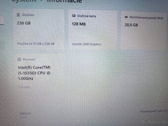 predám Lenovo V15-IIL / Intel core i5 / 20gb ram / WIN 11 - 7