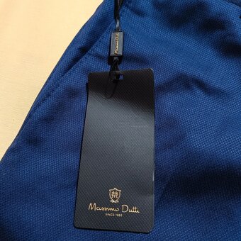 NOVÉ Massimo Dutti modré elegantné nohavice 100% vlna W30L33 - 7