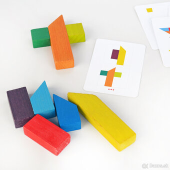 Montessori drevená hračka Tangram, nová, nerozbalená - 7