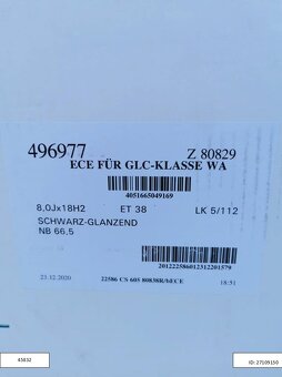 Mercedes GLC Borbet Z alu disky 5X112 R18 ET38 8J 1235 - 7