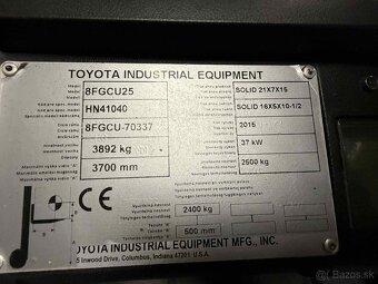 Vysokozdvižný vozík Toyota 8FGCU25 LPG - 7