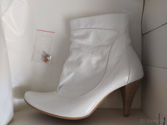 NOVÉ kožené biele jesenné čižmy veľ. 37 (osobný odber) - 7
