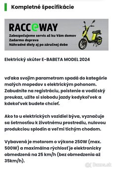 E-babeta Nova 2rZáruka e moped e skuter elektricky - 7
