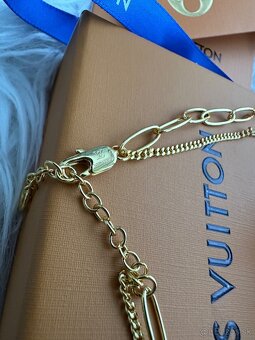 Nový nenoseny nahrdelnik Louis Vuitton dvojitá retiazka - 7