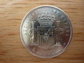 5 pesetas 1890 vo veľmi peknom stave - 7