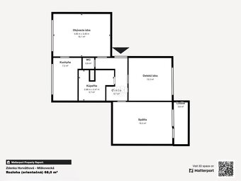 JUH - Miškovecká, 3 izb. byt, 65 m²  + loggia, KR - 7