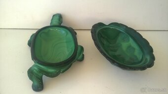 veľká korytnačka  -malachitové sklo - 7