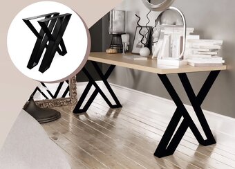 Stolové kovové podnože čierne 2 ks - 7