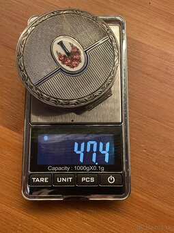 starožitna strieborná pudrenka - 7