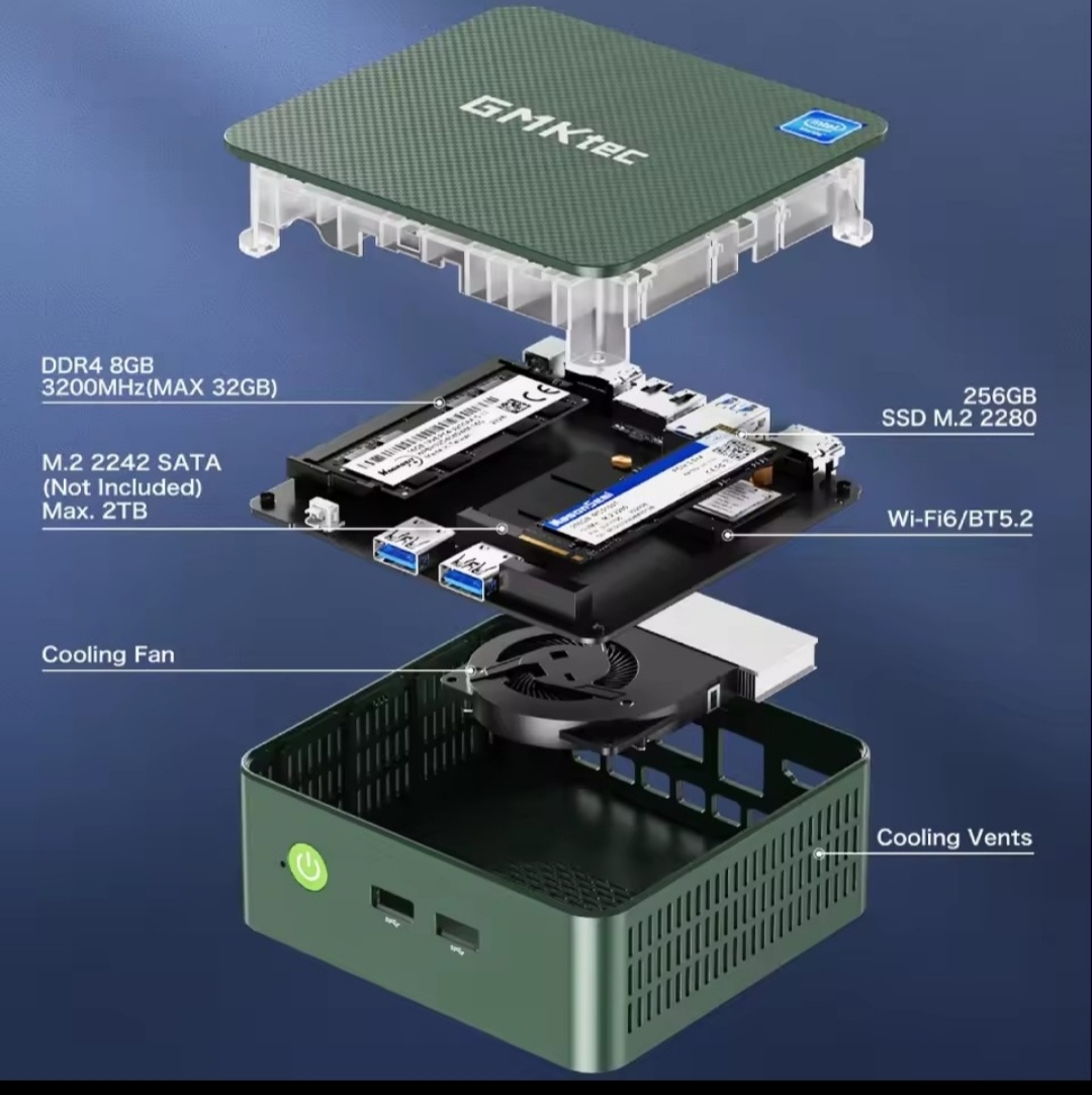 Mini PC GMKtec G3 Intel N100 16GB RAM + 512GB SSD - 8