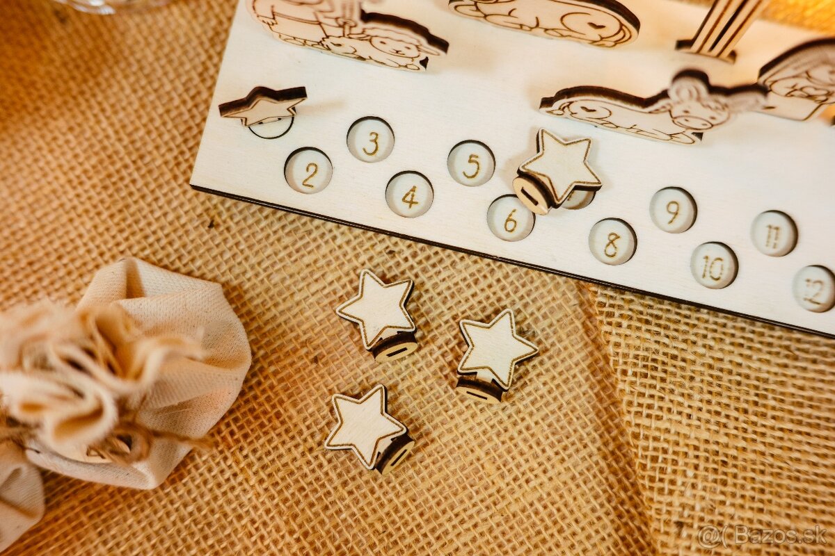 Adventný kalendár - drevený Betlehem - 8