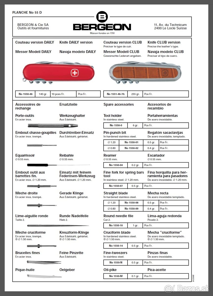 Wenger Delémont Classic BERGEON MINATHOR - 8