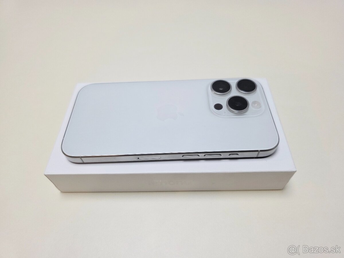 APPLE IPHONE 15 PRO 128GB WHITE TITANIUM, BATERKA 100% - 8