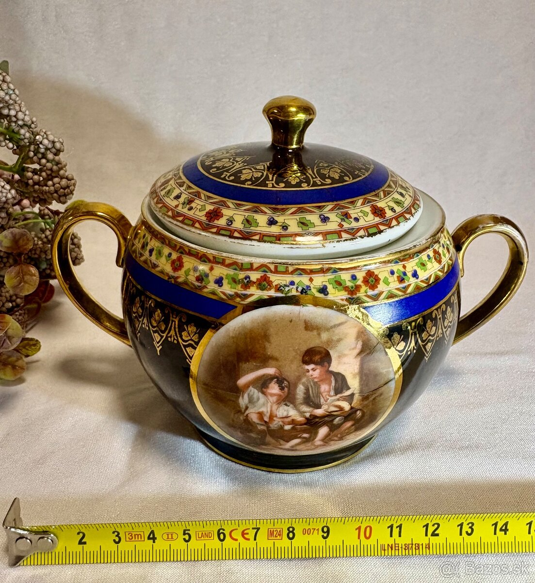 Porcelánové doza stará Vieden - 8