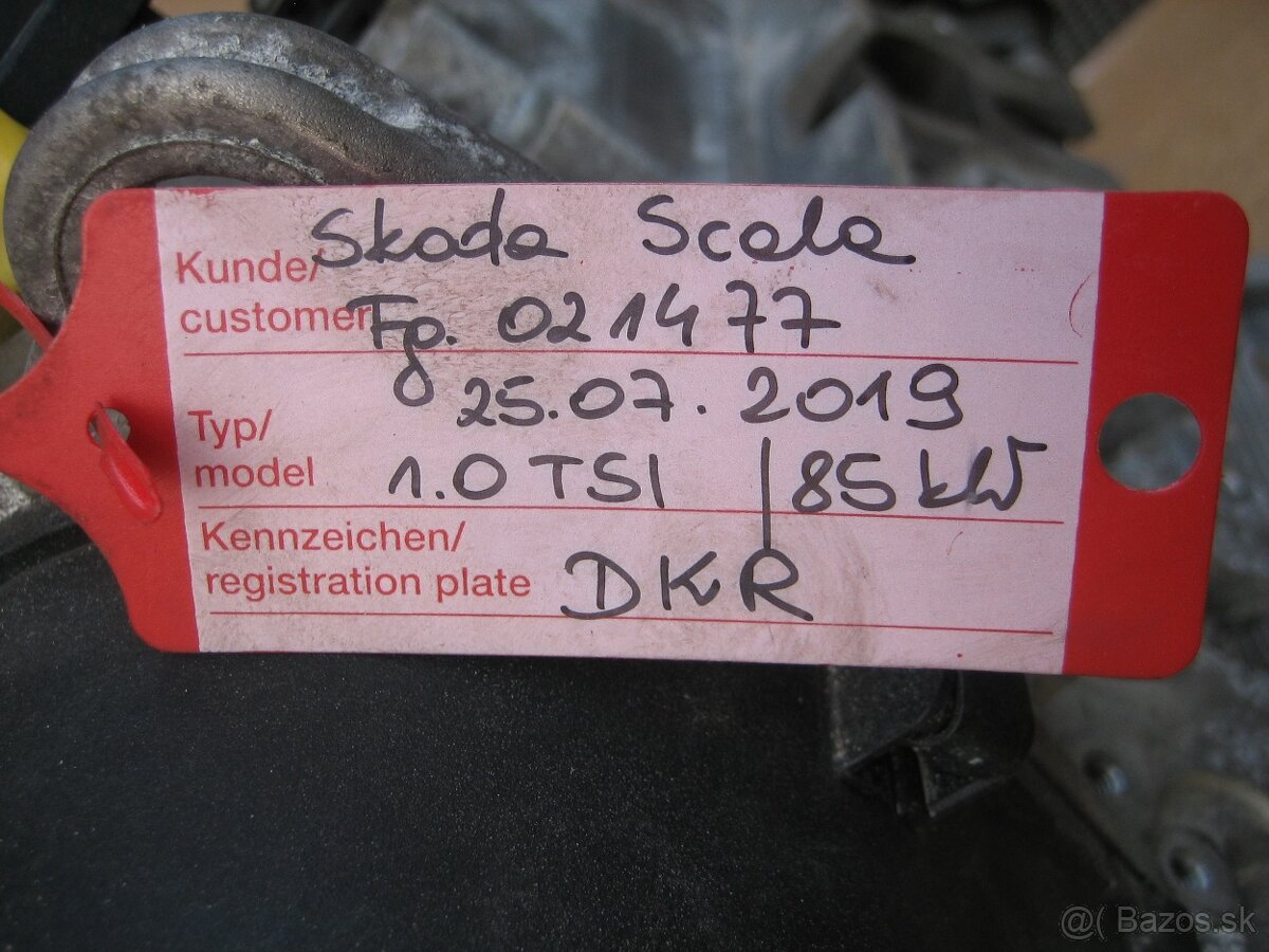 Motor 1.0TSI DKR 85kW r.2019 46tisíc km Scala - 8