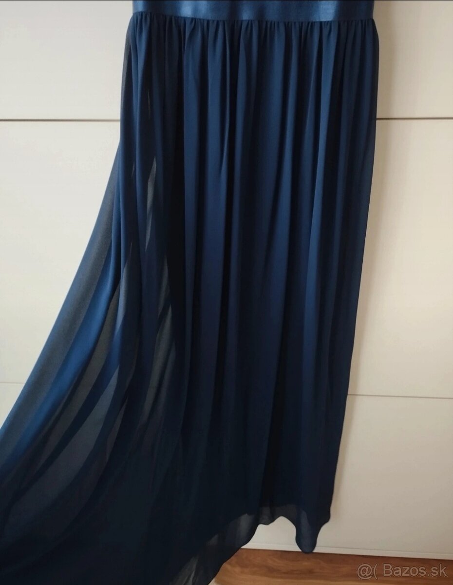 Kráľovské modré spoločenské šaty - 8