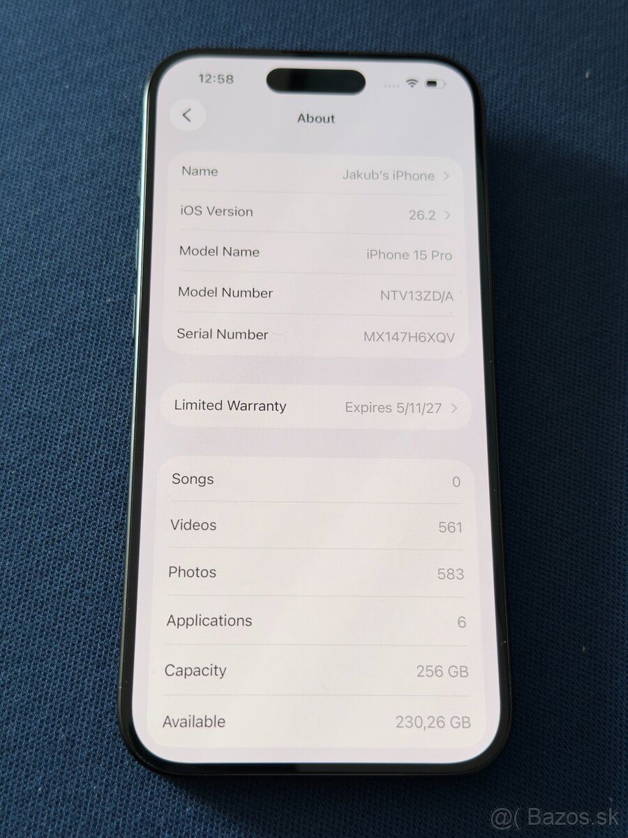 Predám úplne NOVÝ iPhone 15 Pro - 256GB - 8