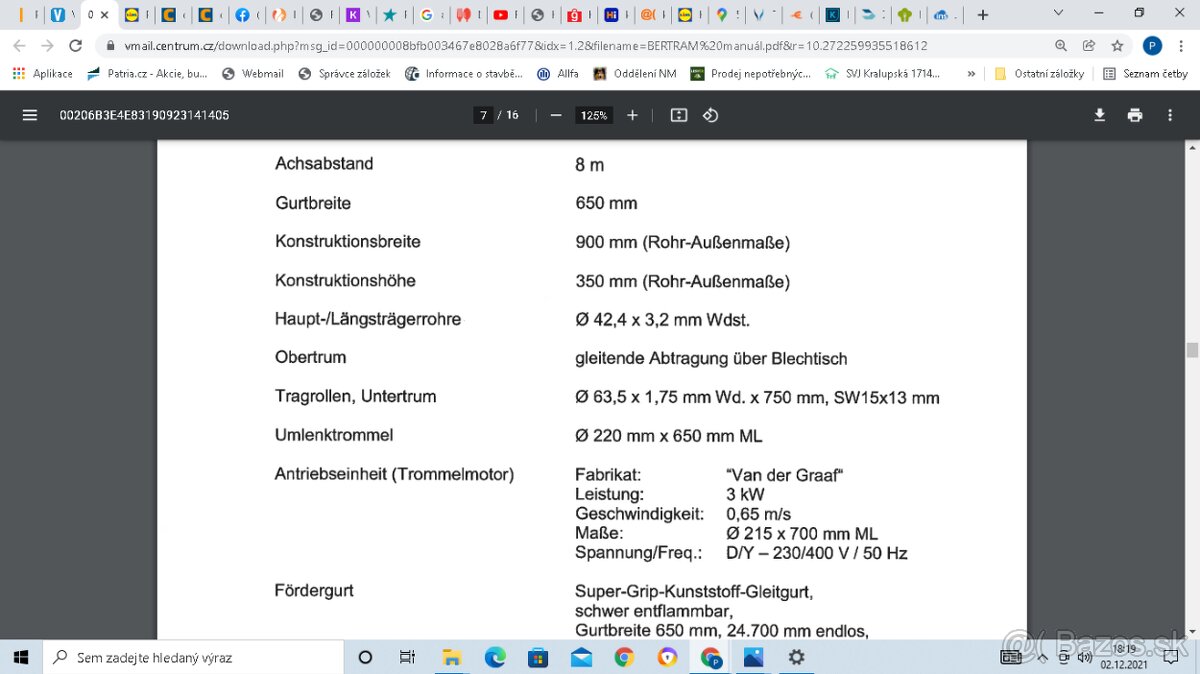 Bertram - stavitelný podvozek na dopravník - 8