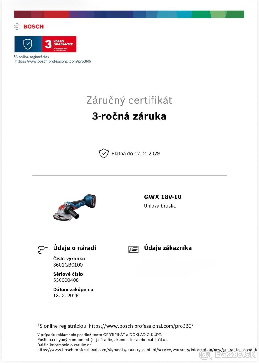 Uhlova bruska Bosch Pro GWX 18V-10
- 8