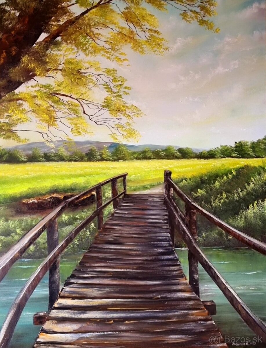 Olejomaľba – Starý most / Príroda (60x80 cm) - 8