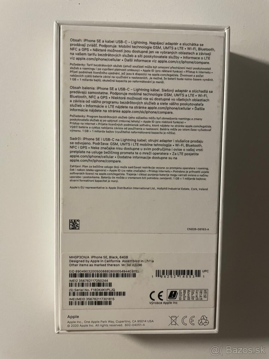 Iphone SE (2020), čierny, 64GB, batéria 90%, cena aj dohodou - 8