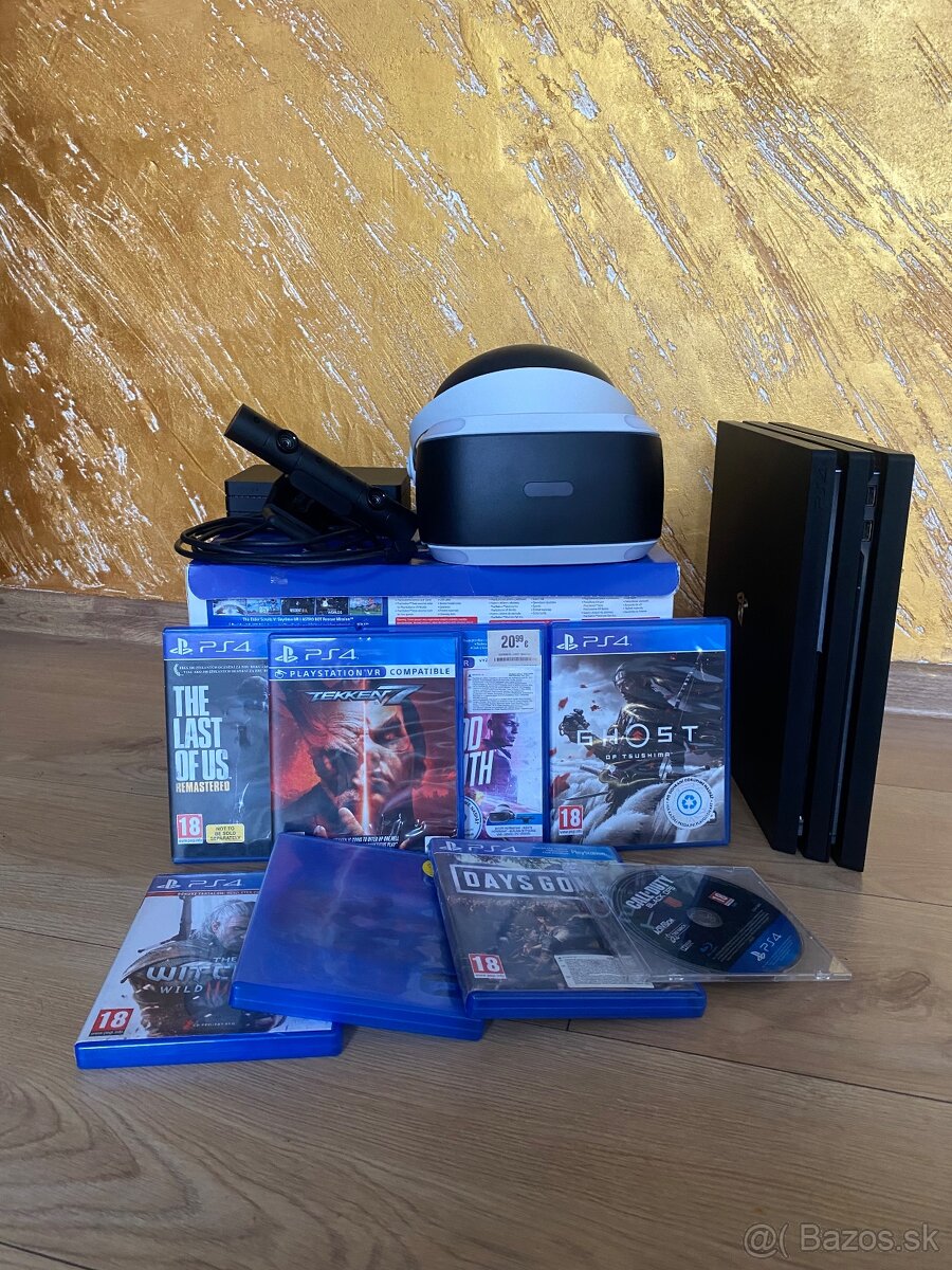 Ps4 pro + Vr okuliare 8 hry - 8