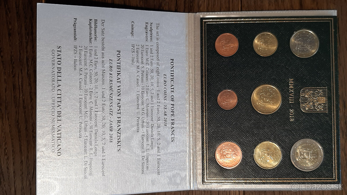 Kompletná zbierka UNC euromincí Vatikán (2002–2024)na predaj - 8
