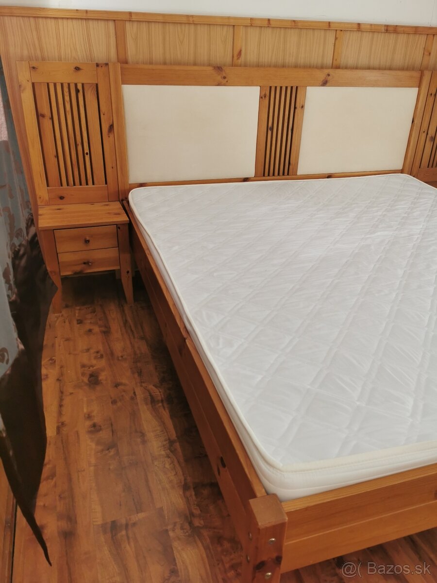 Manželská posteľ z masívu – komplet set - 8