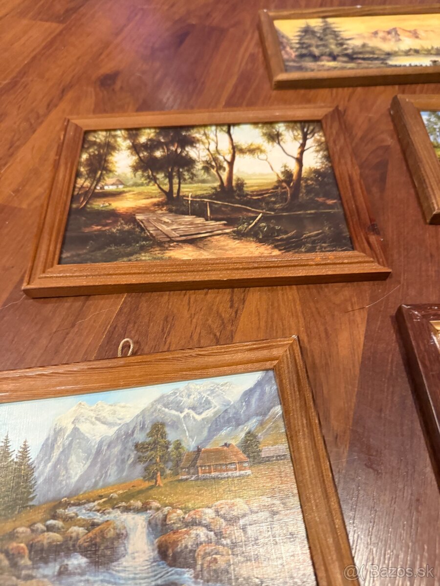 9 obrazov v drevených rámoch - 8